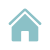 Novus Light blue house icon with a triangular roof and a doorway, centered on a white background.