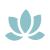 Novus Light blue lotus flower icon with five symmetrical petals on a plain white background.